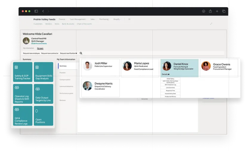 dashboard screen of human resource management