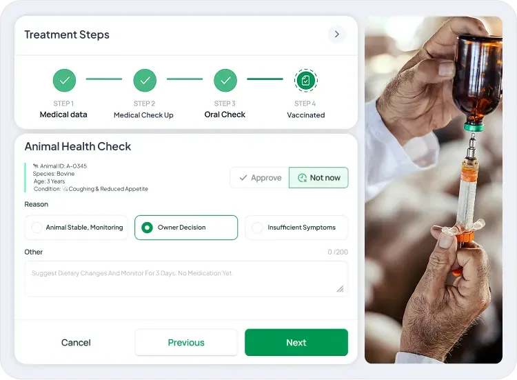image showcasing activities in animal health management