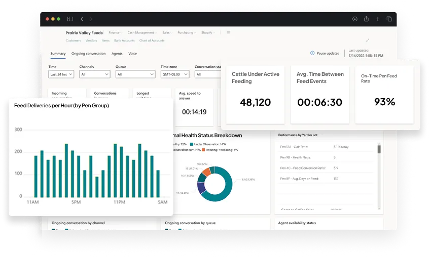 dashboard screen for activities in business intelligence