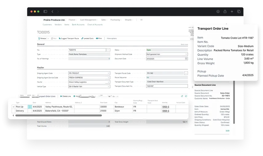 dashboard screen for activities in shipping & packaging management