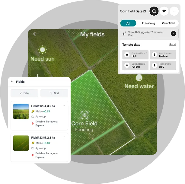 image showcasing activities in crop scouting software